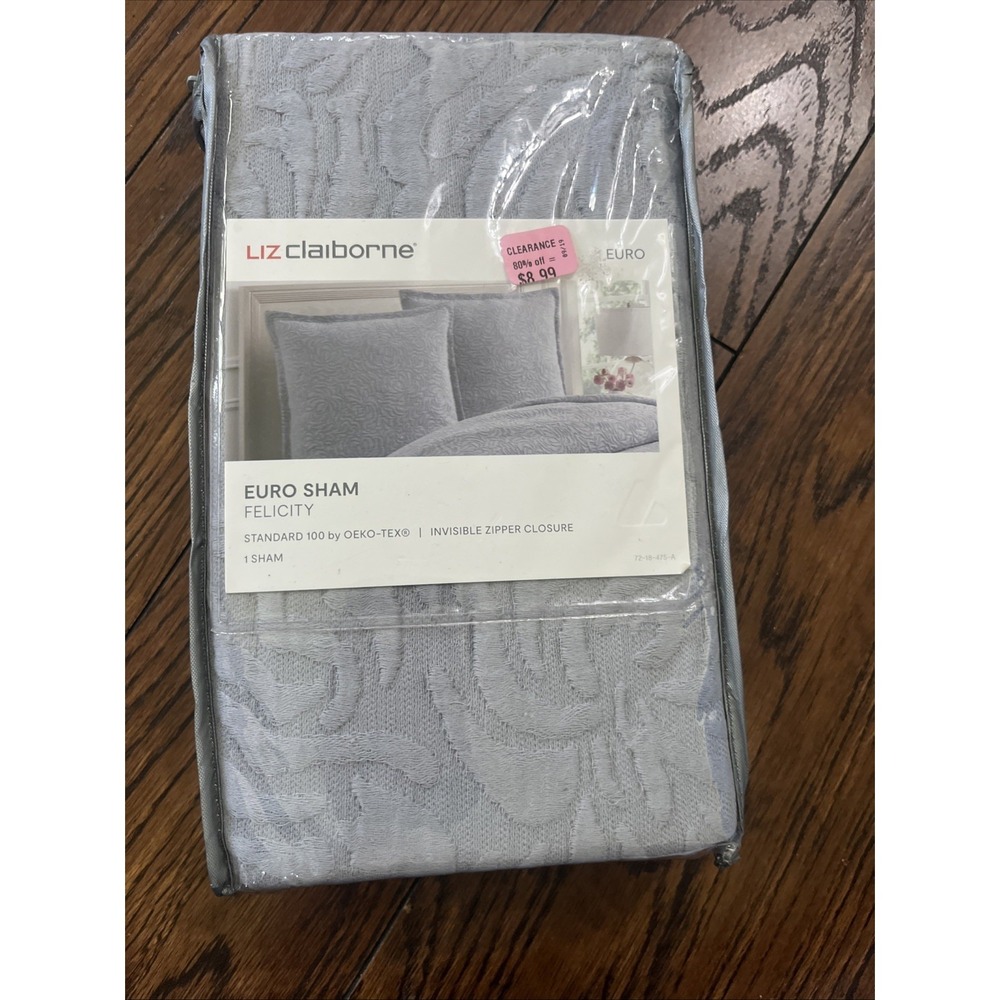 Liz Claiborne Felicity 1 Euro Sham Cotton Weathered Gray  NEW